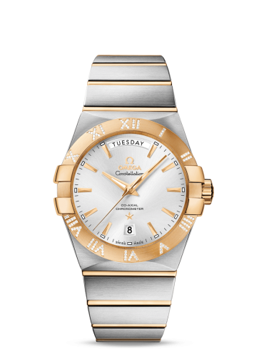 Omega Constellation Co-Axial 38 Day-Date Stainless Steel / Yellow Gold / Diamond / Silver